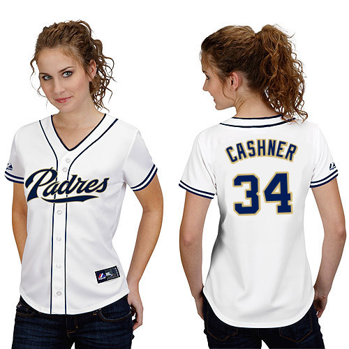 Andrew Cashner #34 mlb Jersey-San Diego Padres Women's Authentic Home White Cool Base Baseball Jersey